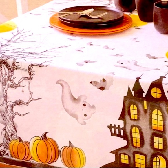 Benson Mills Other - 70” TABLECLOTH ROUND HAUNTED MANSION 100% HALLOWEEN POLYESTER WASHABLE